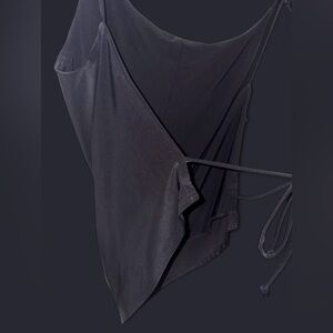 Joule Black Backless tie blouse